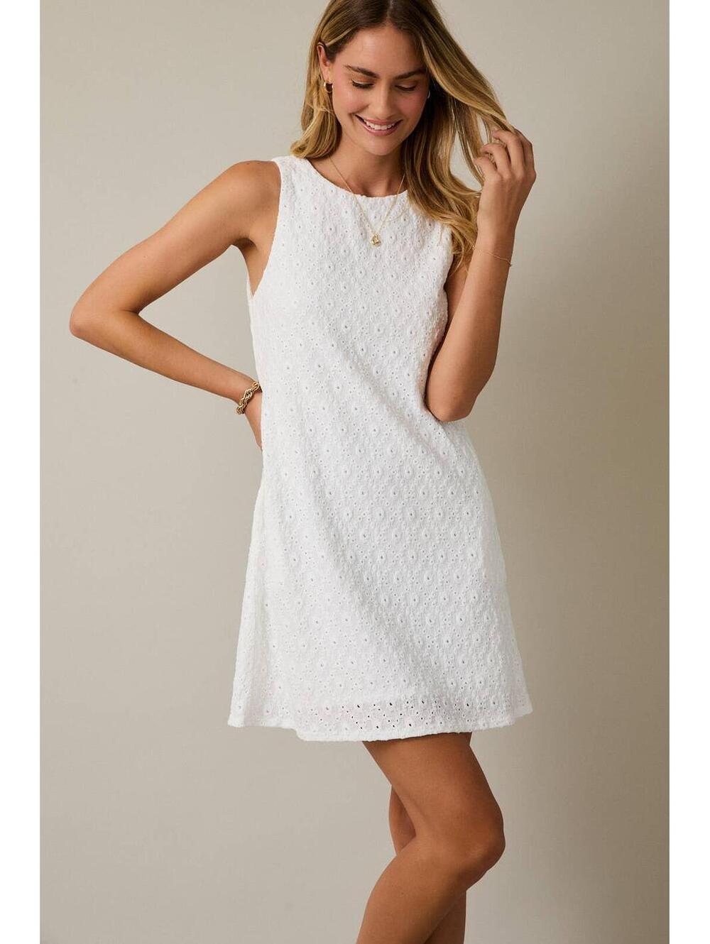 Eyelet Lace Mini Dress